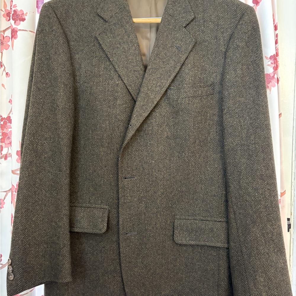 Jos. A. Bank Men’s Dark Brown Wool Herringbone Blazer